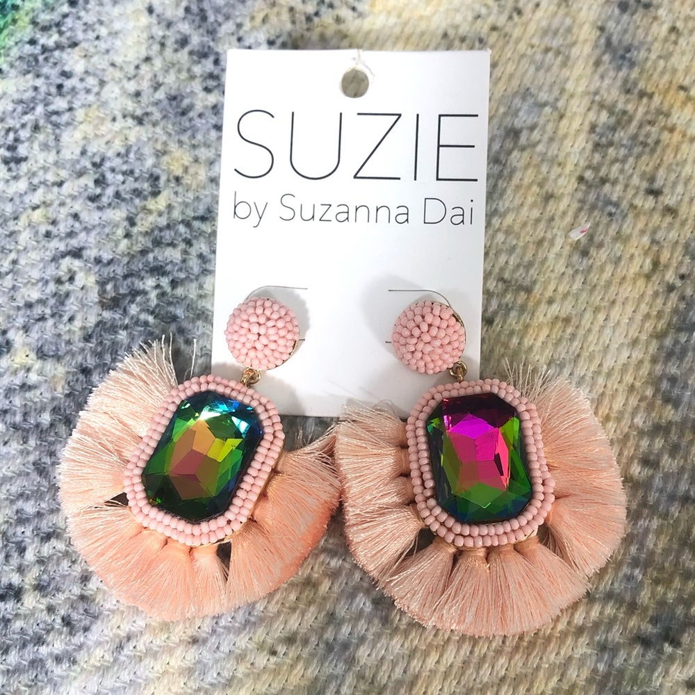 Suzie by Suzanna Dai rhinestone tassel earrings